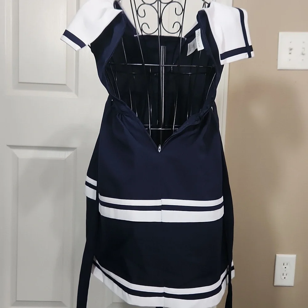Bonnie Jean Blue Sleeveless Sundress with Sailor Collar - Picture 6 of 8